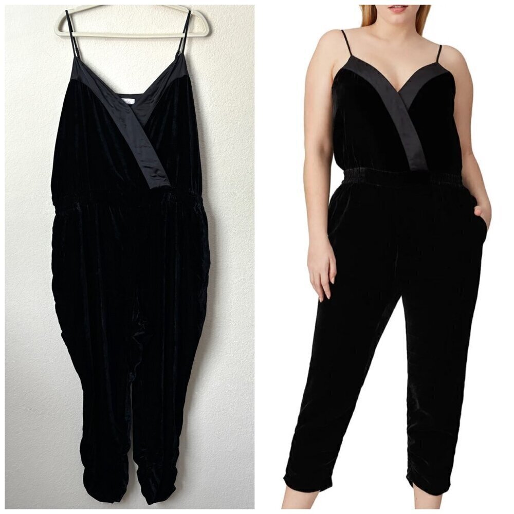 Parker Preston Velour Cropped Jumpsuit Formal Event Party